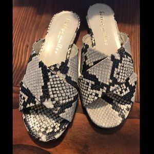 Bettye Muller Snakeskin Slides